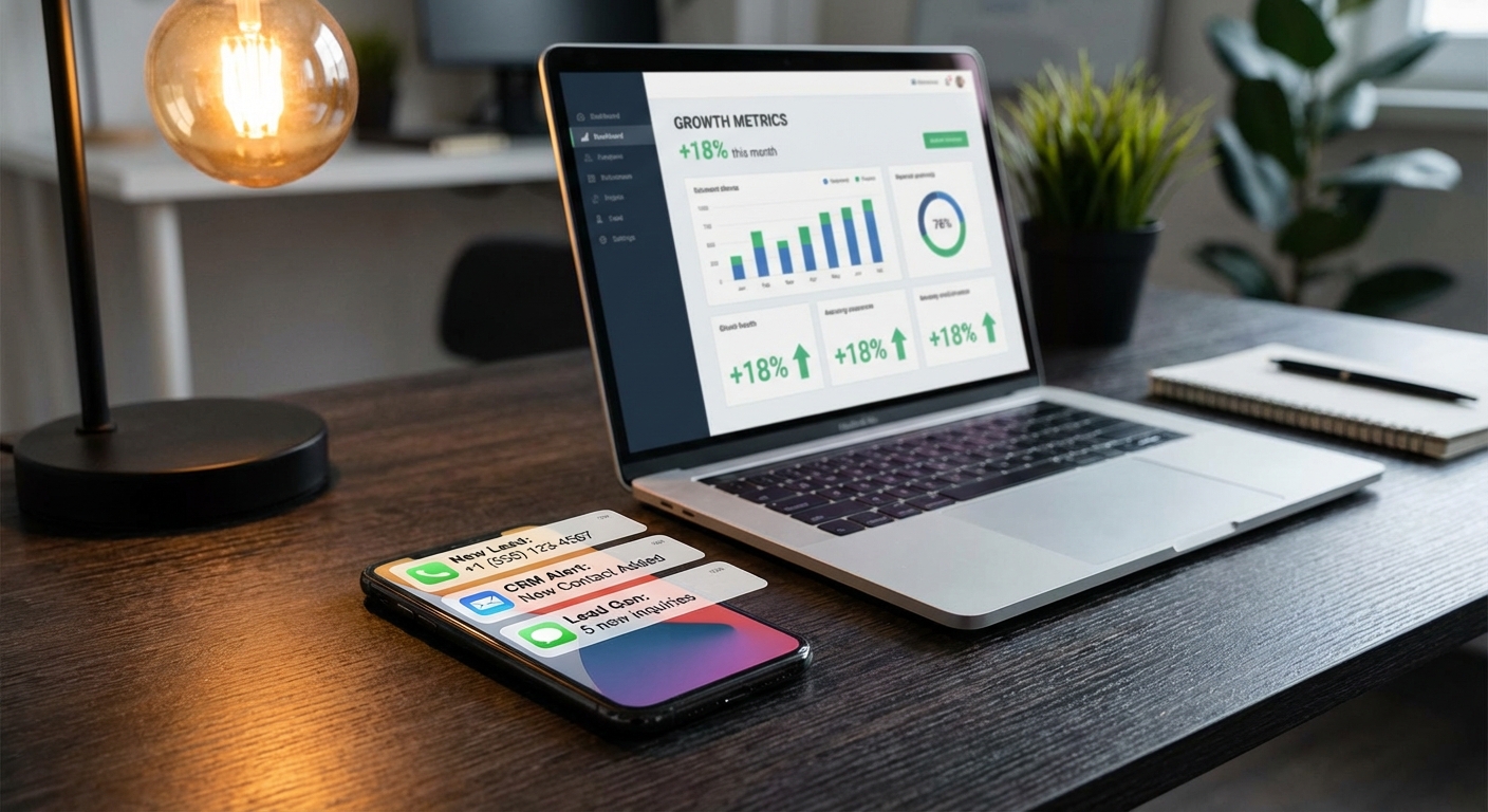 Developer workspace with multiple monitors showing code and deployment dashboards for AI agent configuration