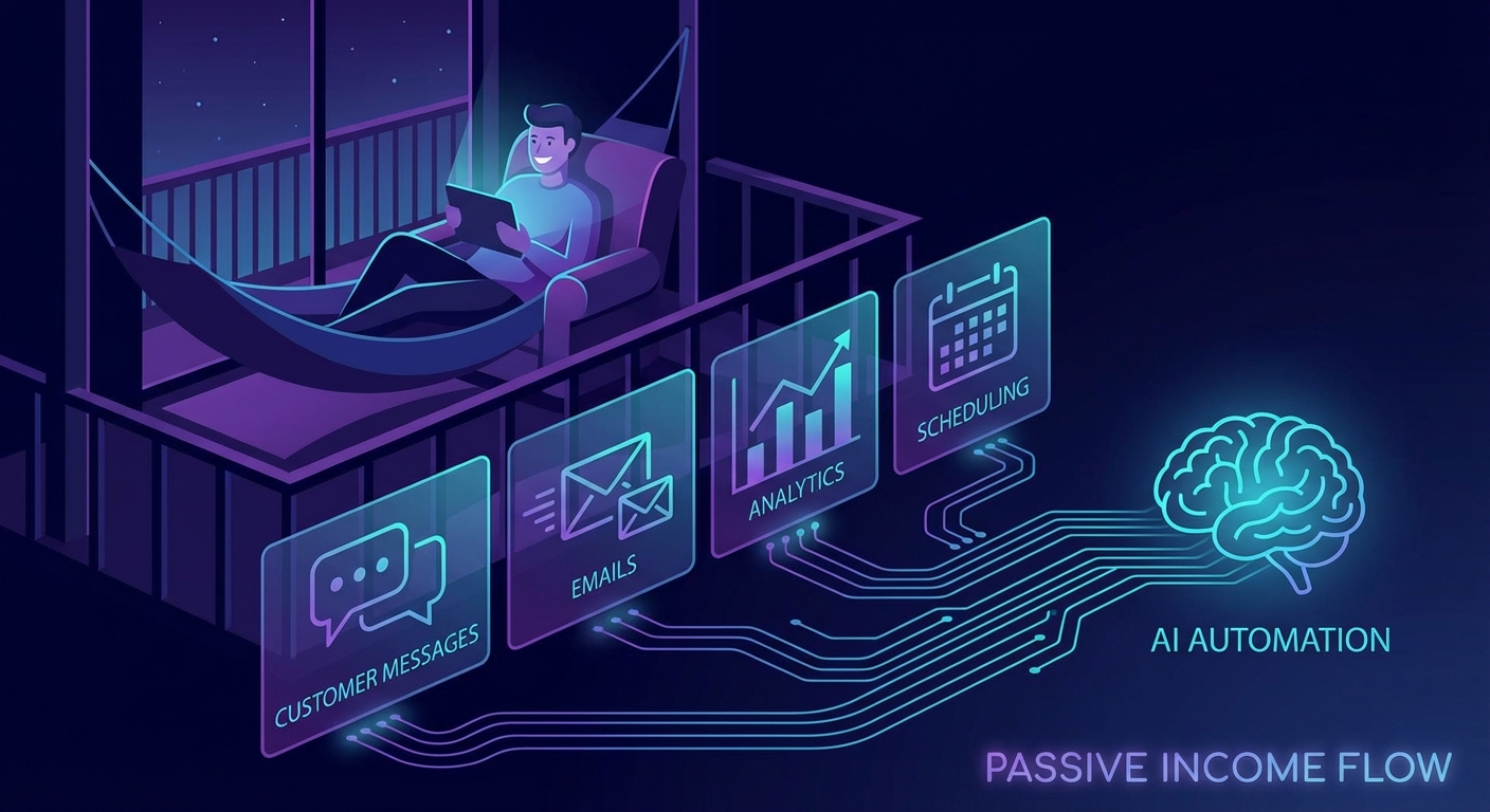 Business owner relaxing while AI handles operations