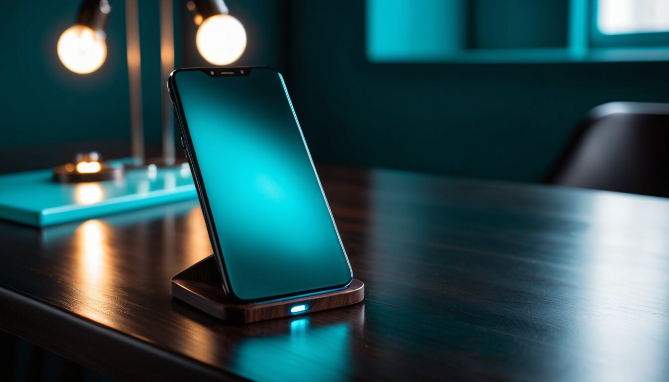 WhatsApp Business automation on smartphone with dark moody lighting
